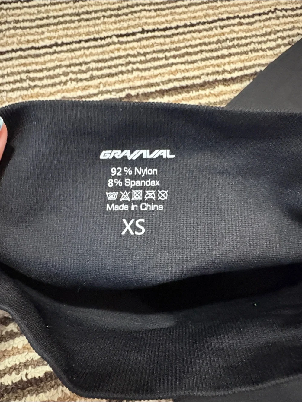 Girls' Black Leggings with Subtle Side Logo